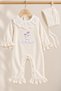 Baby Girl Jumpsuit with Swan Embroidery, Lace Collar, Velvet Jumpsuit with Hat, Premium Product, Set of 2 - 4