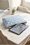 Blue Star Patterned Quilted Tablet Case / Makeup and Organizer Portfolio Bag - 4