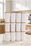 12-Piece 300 ml Vacuumed Bamboo Wooden Lid White Glass-Looking Acrylic Spice Jar Set |   Label with Gift |   Kitchen Organizer - 5