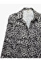 Classic Collar Buttoned Long Sleeve Satin Leopard Shirt - 3