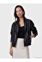 Shirt Collar Women's Leather Look Jacket (W6) - 3