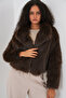 5186 Double-Breasted Plush Fur Coat - Brown - 3