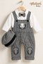 Baby Boy 4-Piece Set Teddy Bear Detailed Salopet Bow Tie T-Shirt and Hat 0 3 6 9 12 Months