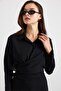 Front Tie Dress Black 9480-E - 5