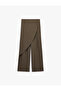 High Waist Double Breasted Pleated Wide Leg Trousers with Pocket Detail