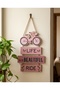 "Life is a Beautiful Ride" Wooden Wall Hanging Sign - Vintage Floral Bicycle Wall Decor Plaque - 4
