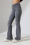 Girl's / Women's High Waist Lycra Flare Jean Spanish Leg Denim Pants - 7