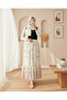 Women's Ecru Patterned Chiffon Skirt 8010 - 2