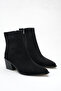 Women's Thick Heeled Boots Black Suede