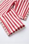 Girl's Cotton Cherry Stripe Detailed Red Striped Tracksuit - 4