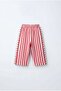 Girl's Cotton Cherry Stripe Detailed Red Striped Tracksuit