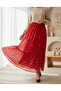 Women's Red Patterned Chiffon Skirt 8010 - 2