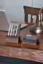 Leather Office Desk Set - Genuine Leather Desktop Pen Holder and Business Card Holder Set - Minimal - Handmade - 2
