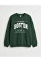 Boston Printed Premium Crew Neck Long Sleeve Sweatshirt