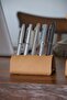 Leather Office Desk Set - Genuine Leather Desktop Pen Holder and Business Card Holder Set - Minimal - Handmade - 5