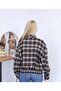 Plaid Detail Lapel Epaulet Seasonal Coat - 2