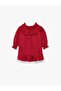 Cotton Ruffled Collar Long Sleeve Plaid Dress - 2