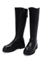 Women's Black Zippered Thick Soled Leather Boots Wf300007Df - 8