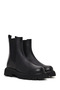 Women's Black Thick-Soled Leather Chelsea Boots Wf190047Dv - 2