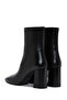 Women's Black Zippered Thick Heeled Leather Boots Af200001Dv - 7