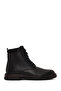 Men's Black Lace-Up Zippered Leather Boots Wm600022Df