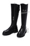 Women's Black Zippered Thick Soled Leather Boots Wf300007Df - 4