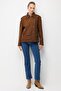 Women's Shoulder Epaulet Suede Coat Chocolate - 3