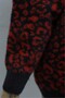 Leopard Pattern Buttoned Oversize Bearded Knitwear Cardigan -Red - 7