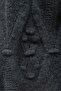 Pompom Detailed Araboy Knitwear Cardigan -Smoked - 7