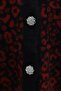 Leopard Pattern Buttoned Oversize Bearded Knitwear Cardigan -Red - 6