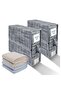 Bed Sheet Set Organizer 2 Pack,Foldable Oxford Fabric Storage Box for Queen and King Sheets,Duvet Covers and Pillowcases