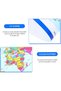 ملصق خريطة العالم، مخطط معرفة الجغرافيا التعليمي، طباعة فنية على قماش للحائط مقاس 50×35 سم - 2