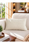 Ecru Off-White Pompom Throw Pillow Cover - 2