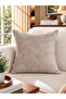 Beige Glitter Mosaic Patterned Throw Pillow Cover 1 Piece - 2