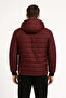 Men's puffer jacket with zipper closure, water-repellent quilted lining, fabric pockets, winter casual fit - burgundy - 3