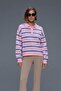 Women's Knitwear Polo Neck Oversize Comfort Fit Sweatshirt Pullover - 2