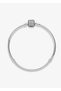 Pavé Zircon Stone Square Clip Charm Bracelet – Silver Color Tarnish Resistant Steel Women's Bracelet - 5