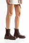 Women's Brown Chelsea Boots Thick Soled Zippered Winter Casual Stylish Boots 77 - 4