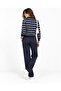 Striped Polo Collar Buttoned Sweater - 5