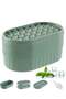 72 PCS Ice Cube Tray Set with Lid and Storage Bin,Easy Release BPA Free Ice Cube Mold with Scoop,Green