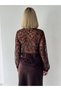 Elodie Flounce Lace Judge Collar Buttoned Shirt Women's Brown - 7