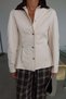 Colorful Collared Peplum Jacket - 2