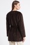 Buttoned Front Fox Fur Coat 50719 - Brown - 4