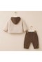 New Season 3-Piece Baby Boy Set with Hooded Sweatshirt Coat and Denin Pants - 7