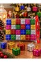 New Year Special 24 Pieces Mini Christmas Pine Tree Gift Package Ornament Mixed Color Set of 24 3 cm - 2