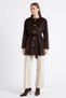 Buttoned Front Fox Fur Coat 50719 - Brown - 2
