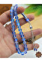 Sphere Cut Alpaca Tasseled Blue Quartz Natural Stone Prayer Beads 201025902 - 4