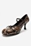 Acland Brown Patterned Bowknot Women's Heeled Shoes - 8