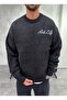 Art Life Texted Crew Neck Black Sweatshirt