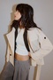Women's Stand Collar Cashmere Pocket Lined Belted Coat - 7